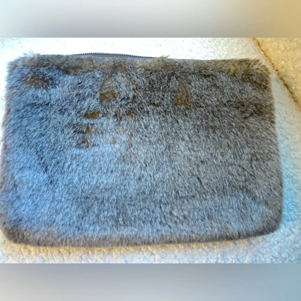 RH Restoration Hardware Technology Fur Zip Up Clutch Pouch